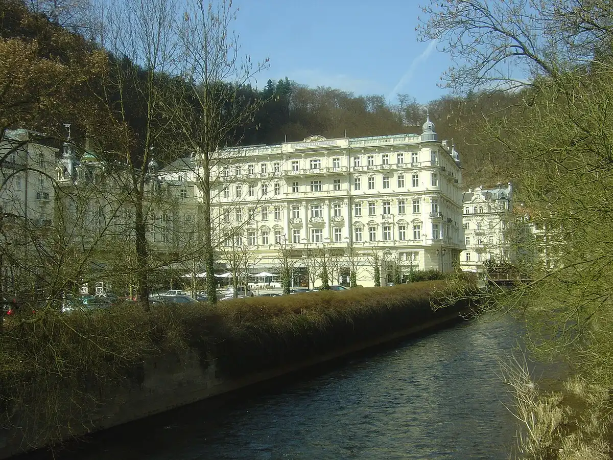 Facade of Grandhotel Pupp in Karlovy Vary, April 2010