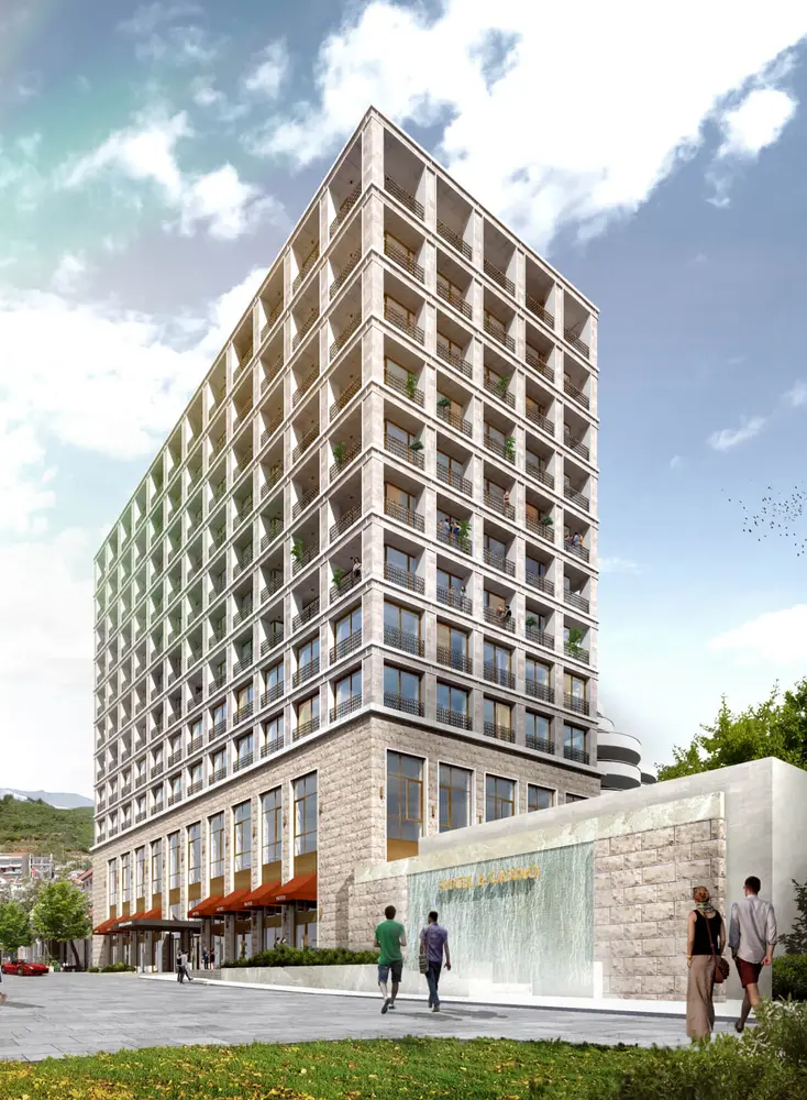 The Merit Starlit tower in Budva, as pictured on the hotel's website